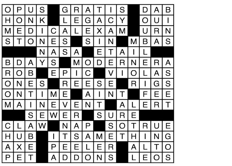 Puzzle solutions for Monday, Mar. 16, 2026