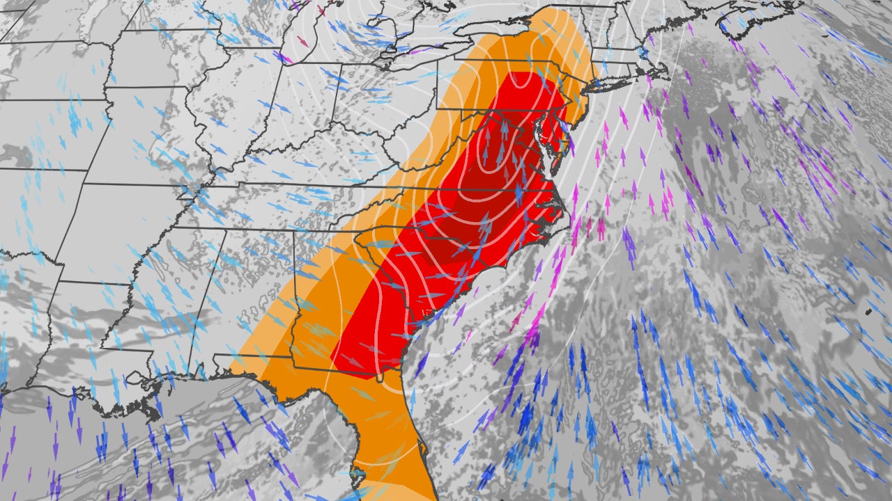 Severe weather outbreak with widespread damaging winds, tornadoes continues in East Monday<br><br>