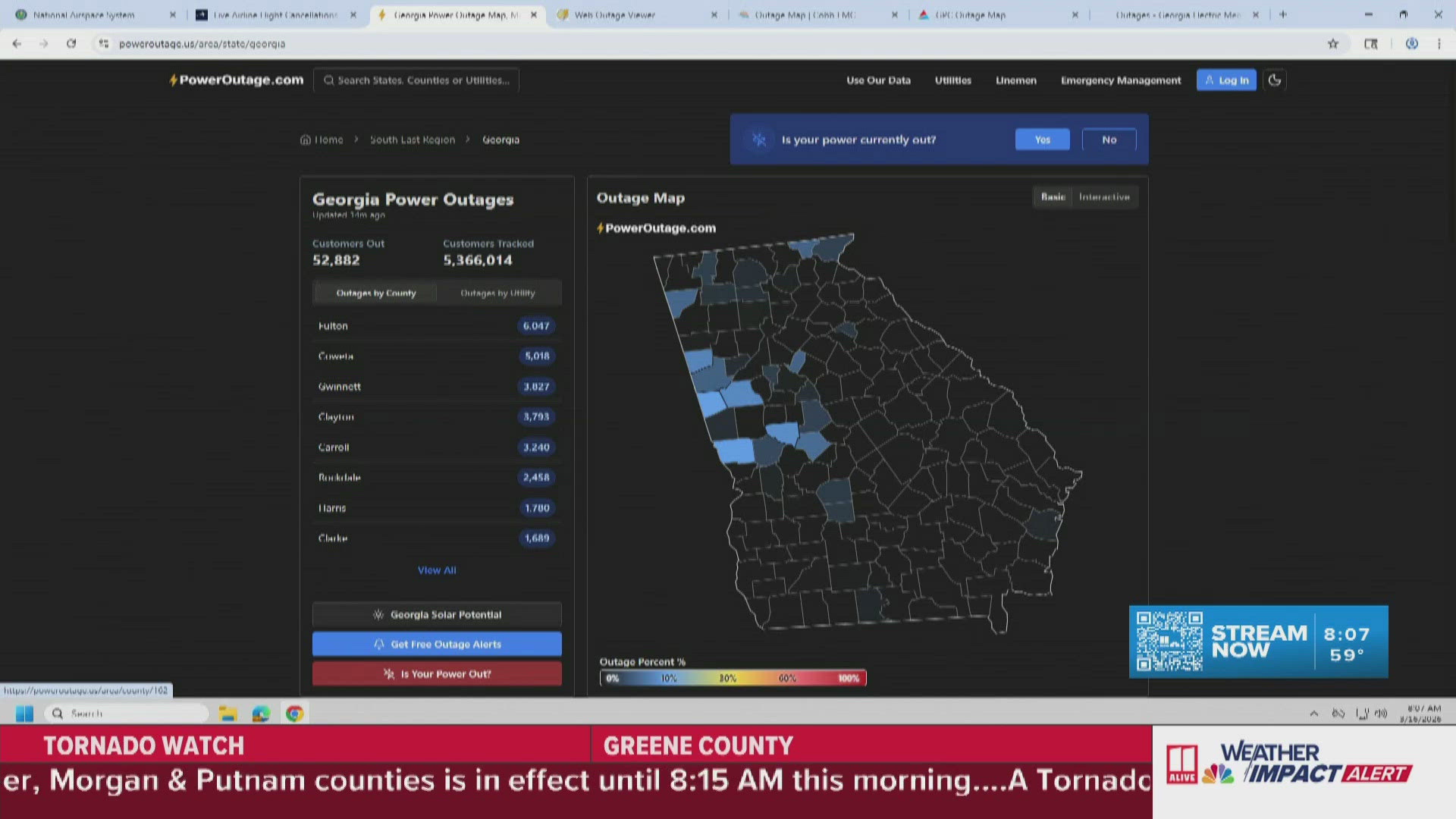 Tracking power outages in Georgia after storms