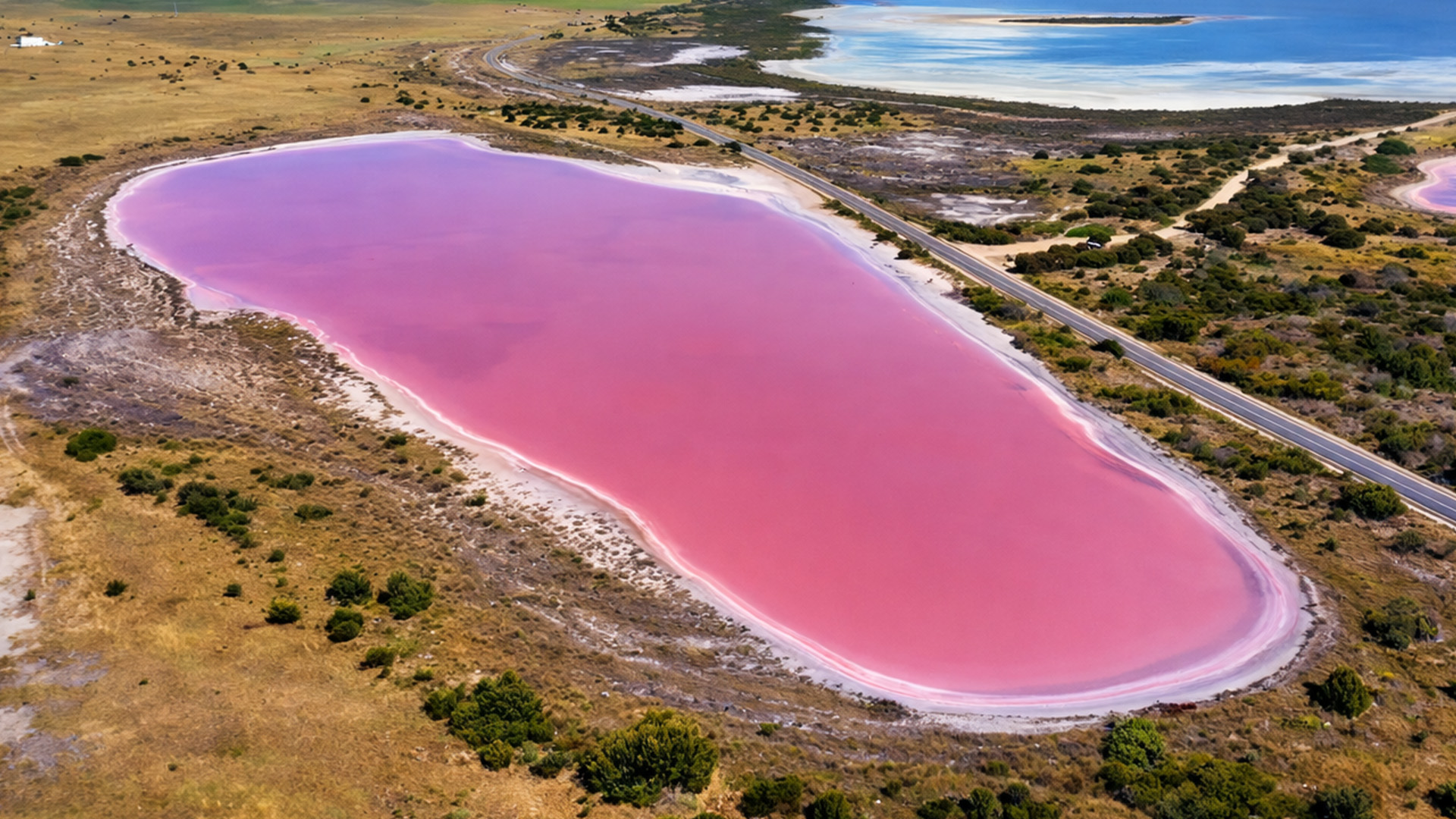 We couldn’t believe this lake was actually pink