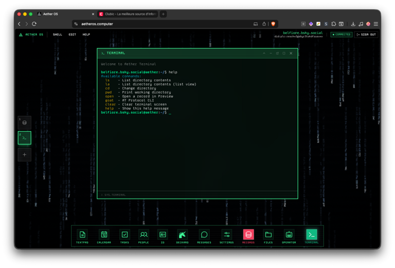 Aether OS transforme votre compte Bluesky en vrai système avec 42 ...