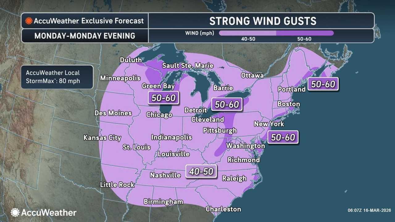 Strengthening storm slams Northeast with 60 MPH winds, heavy rain ...