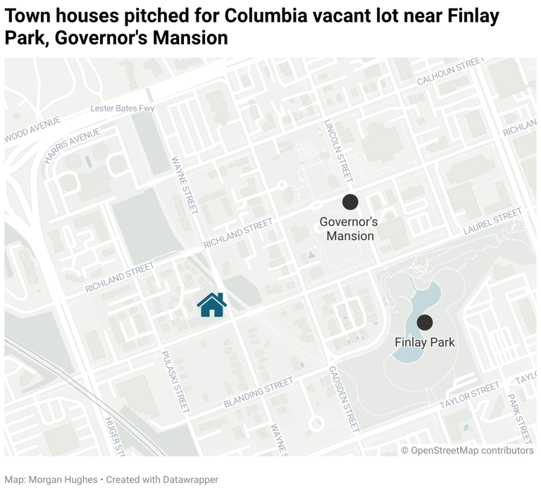 New town houses pitched for vacant lot near SC governor's mansion