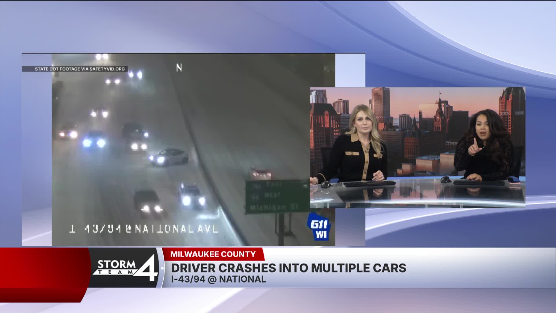 Driver crashes into multiple cars