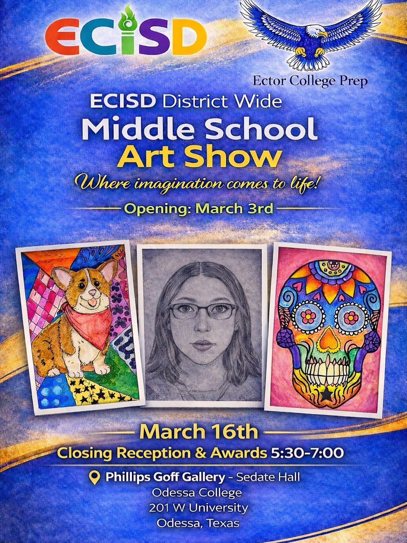 Ector County ISD middle school art show closes with reception