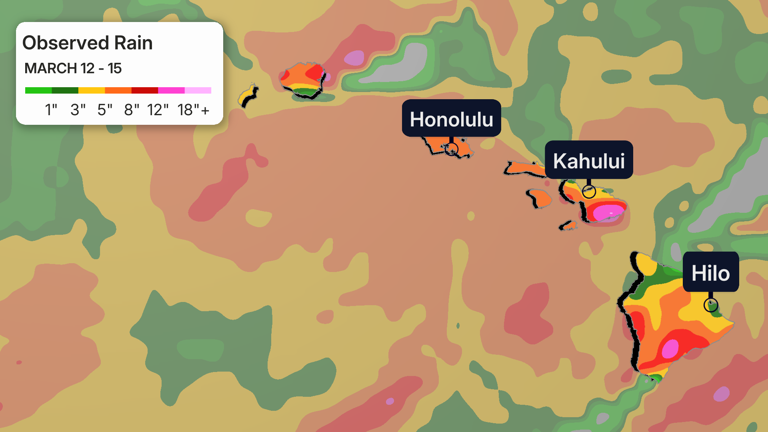 Recap: Powerful Kona storm brought flooding rainfall, gusty winds and ...