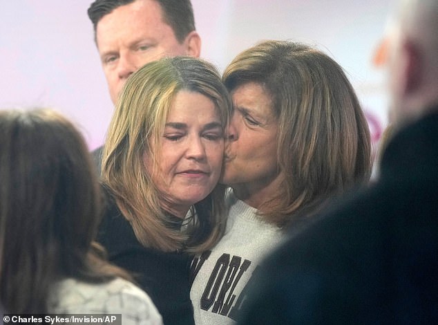 Kotb was seen hugging and kissing Guthrie during an emotional reunion in New York last week