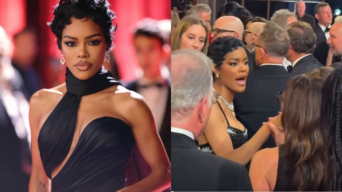 Teyana Taylor schools man after shoving her — academy extremely upset at Oscars security<br>