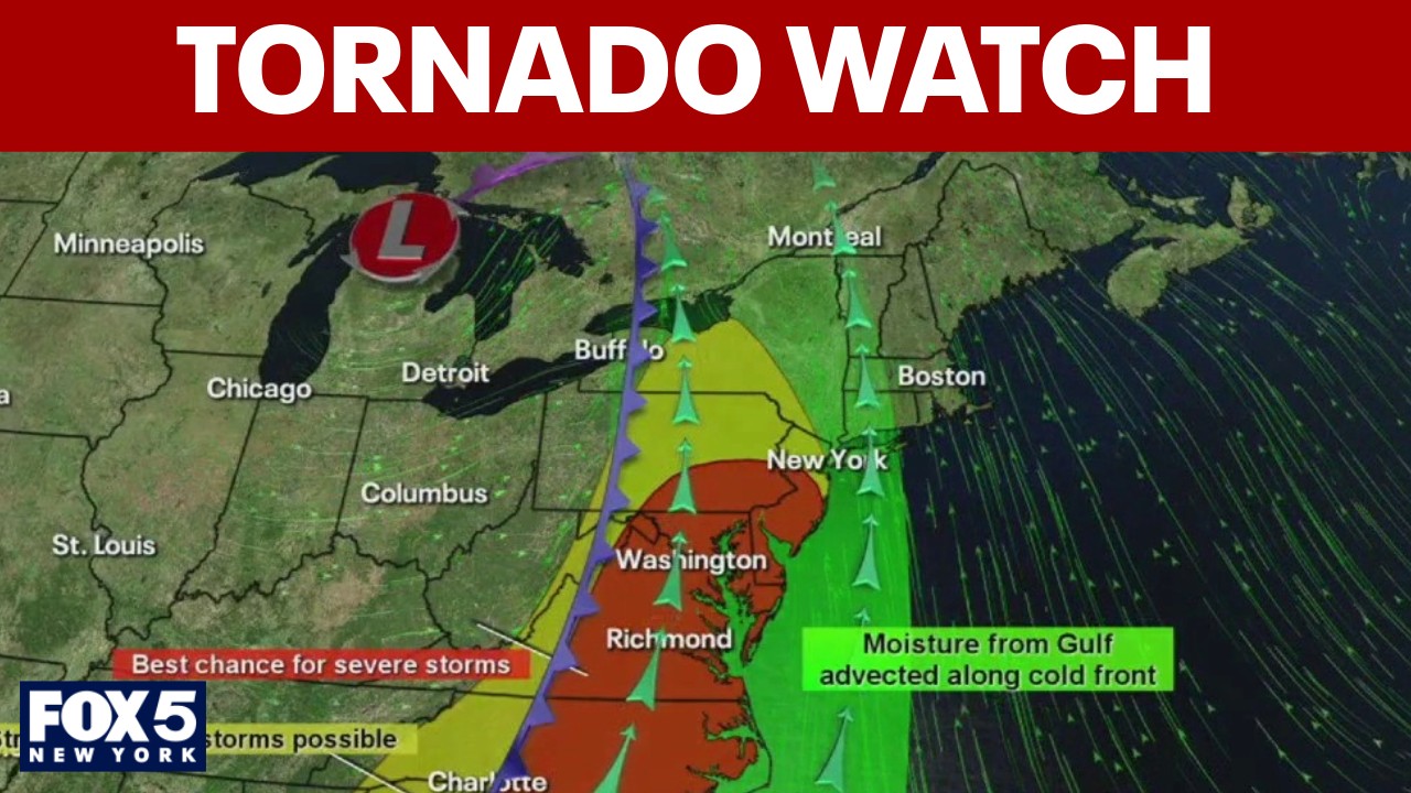 Tornado watch issued for parts of NJ: Forecast