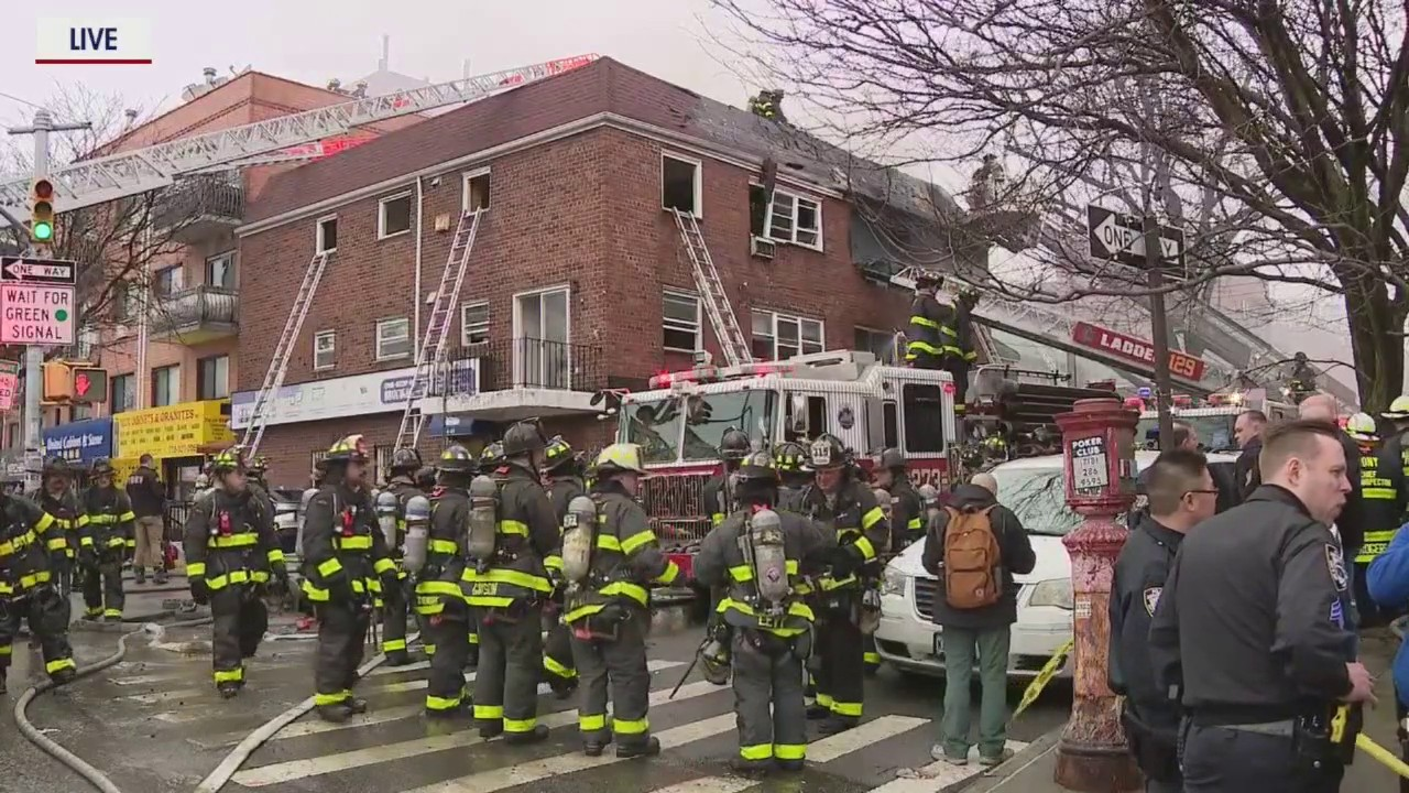 4 dead in Queens fire as building collapse traps firefighters