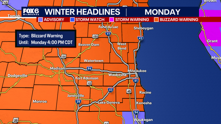 SE Wisconsin blizzard warning canceled; winter weather advisory in effect