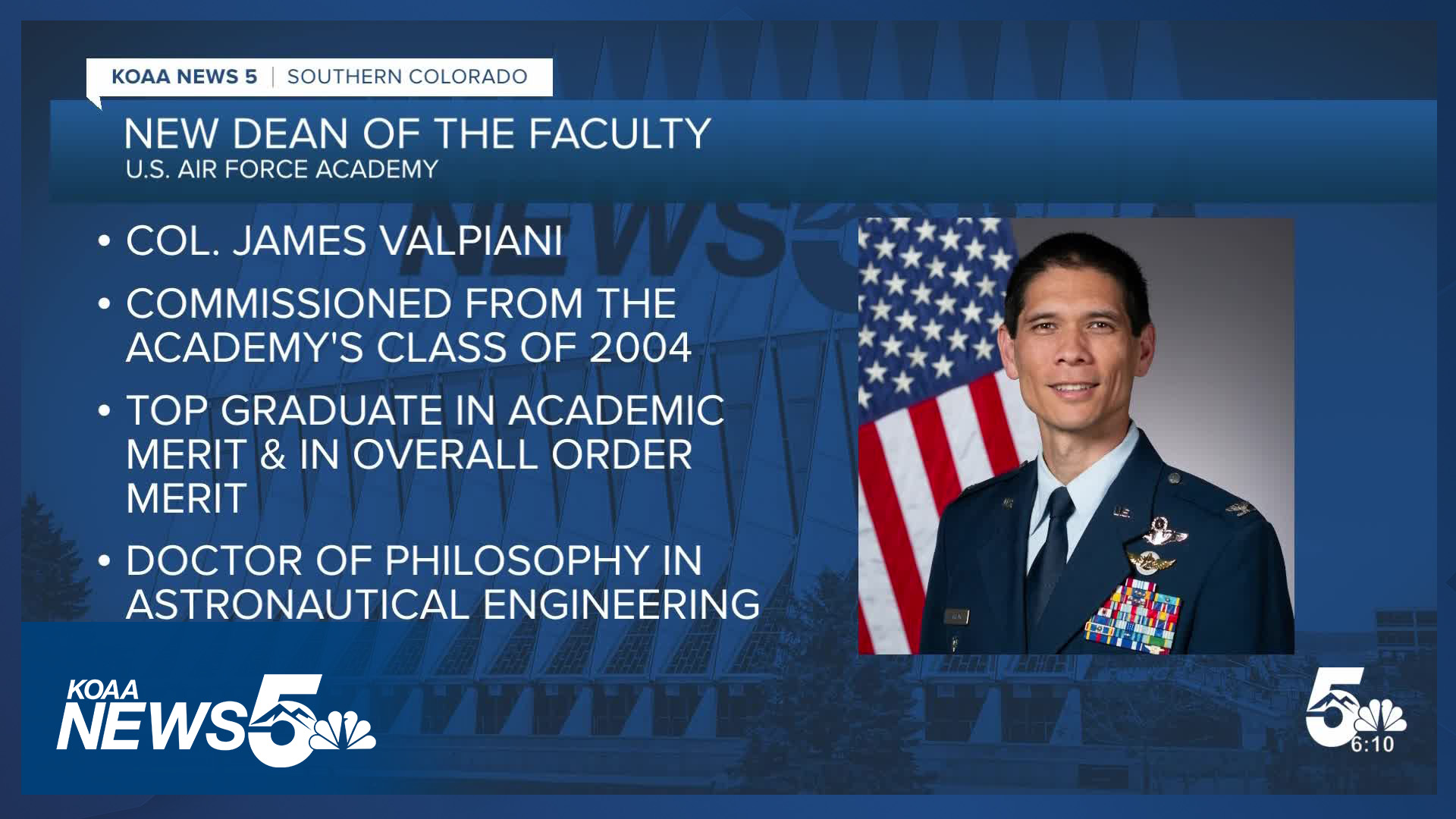 A new leader is taking charge at the Air Force Academy