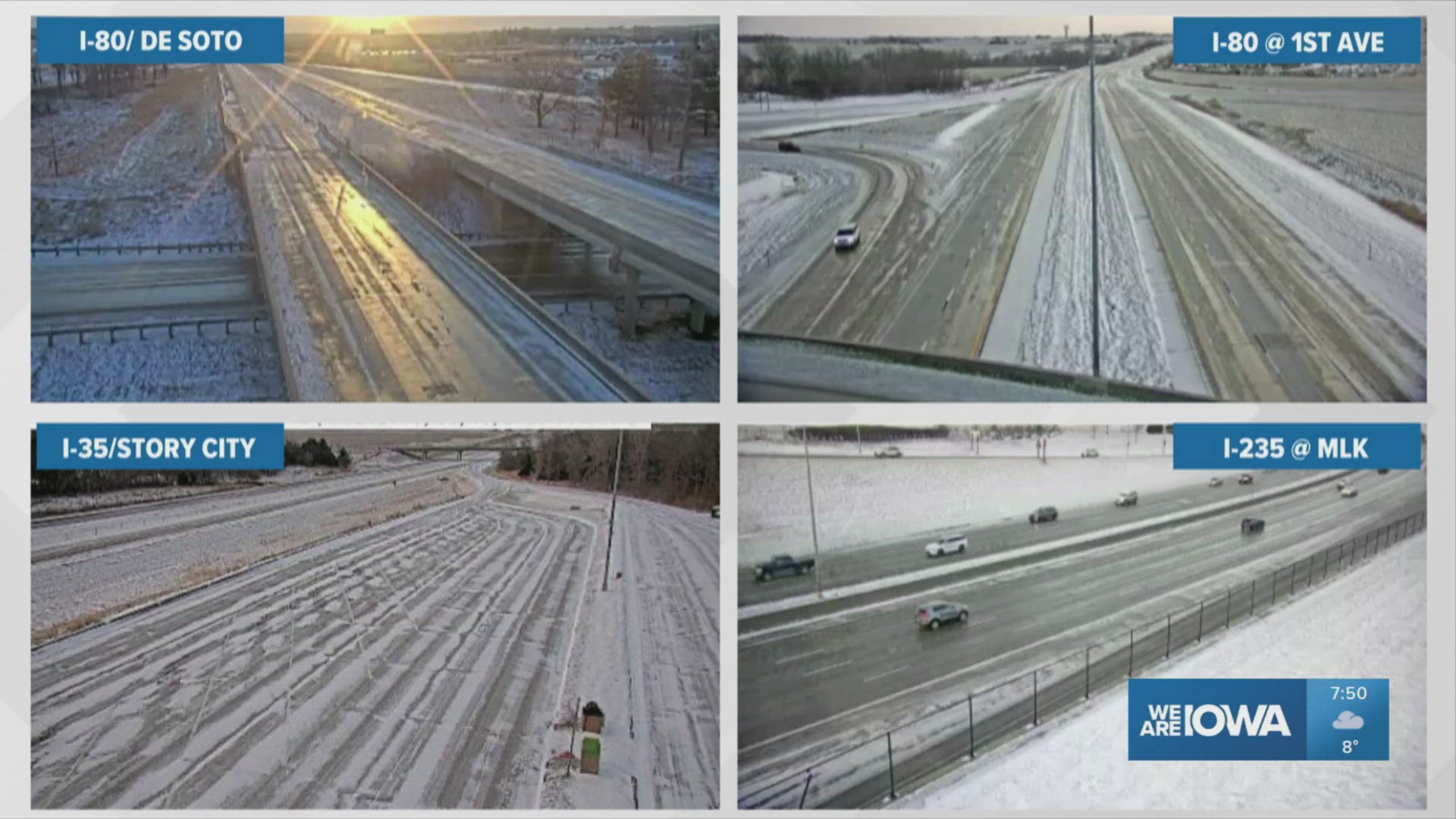 Drivers continue to take it slow on slick roads, wind still major impact