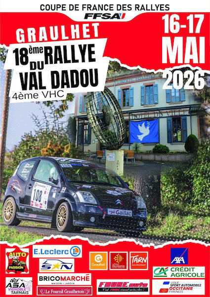 Liste des engagés rallye du Val Dadou 2026