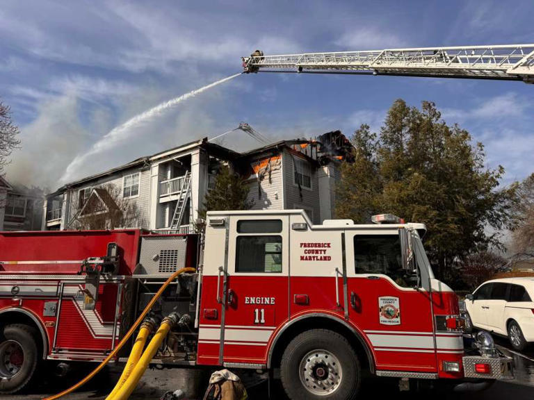 Fire captain hurt in Frederick apartment complex fire, 24 units impacted