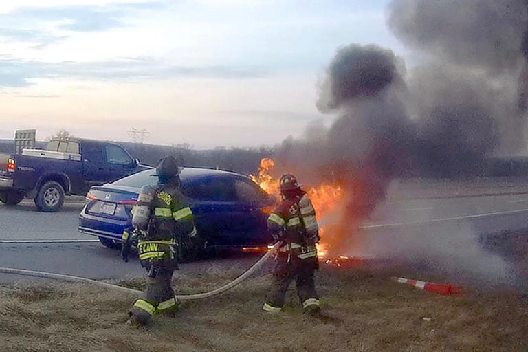 Mouse nest in engine ignites car fire on Route 15