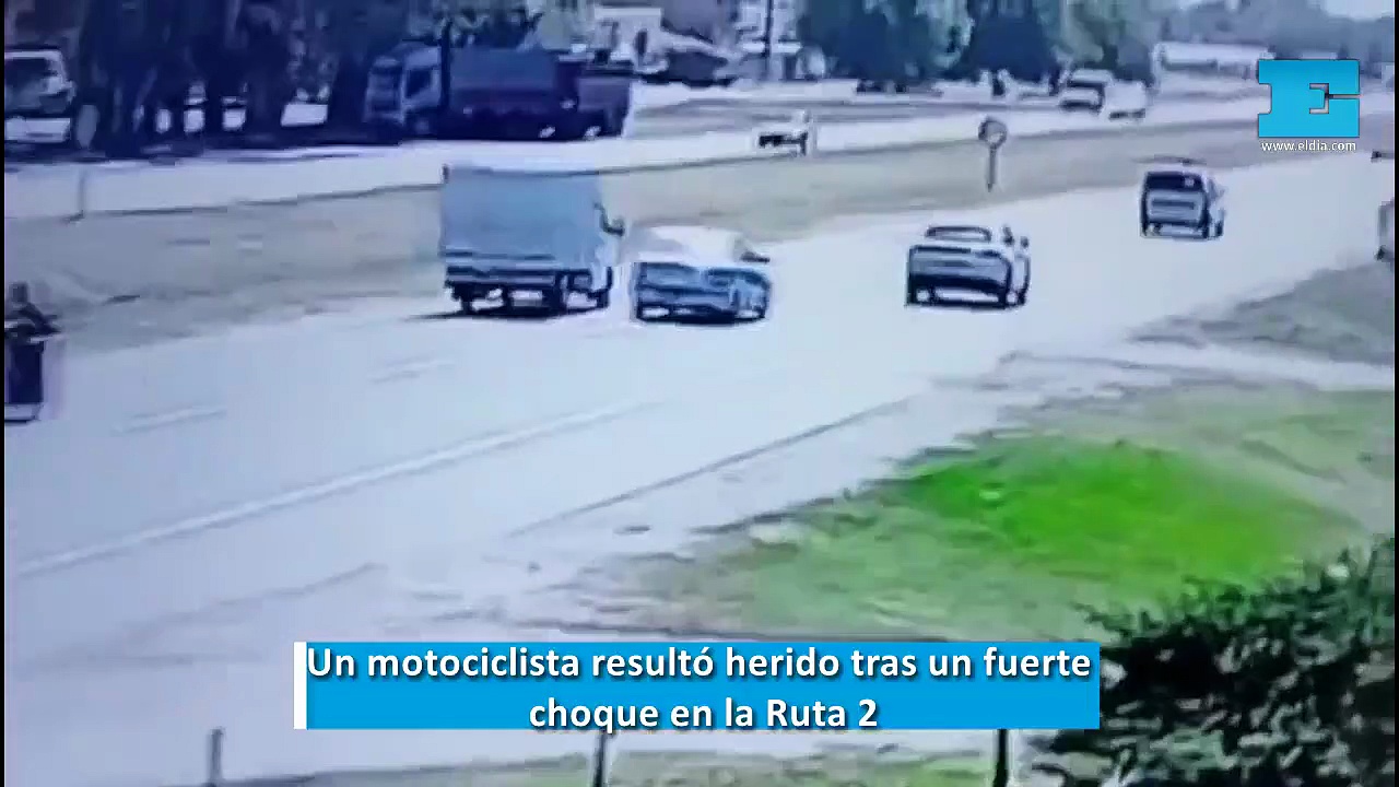 Un motociclista resultó herido tras un fuerte choque en la Ruta 2