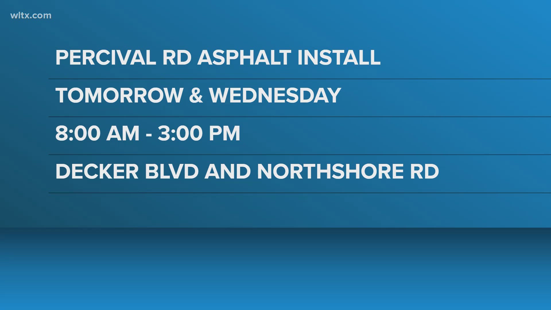Expect traffic delays on Percival Road as road work continues