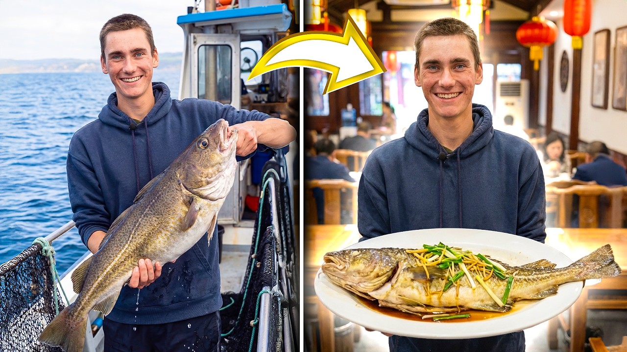 Cooking and tasting a gourmet dish with fresh fish