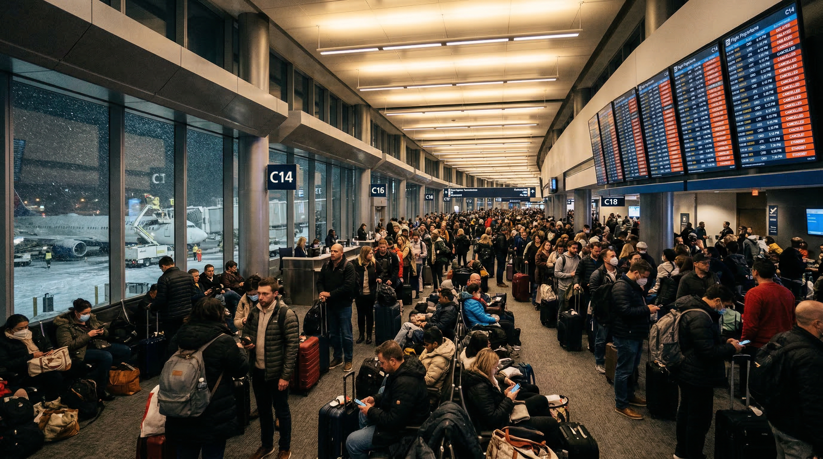 3,700 flights canceled as storm and TSA staffing cuts slam airports ...