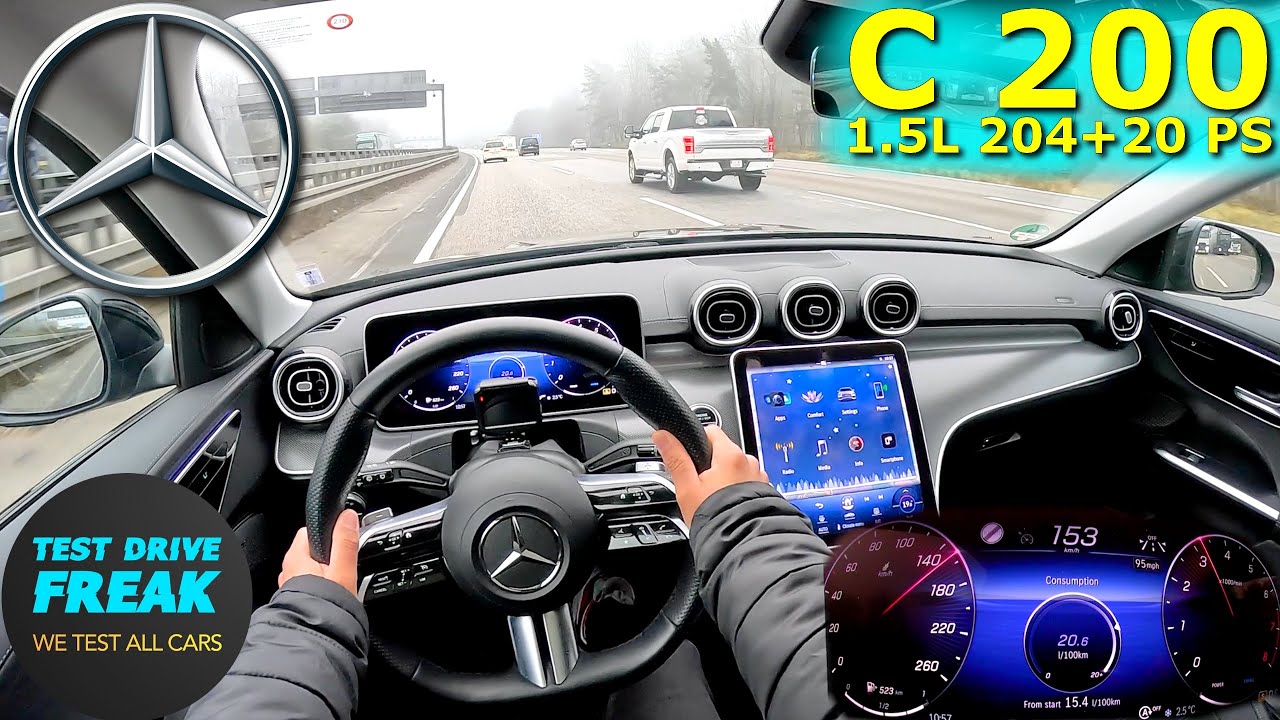 2023 Mercedes-Benz C 200 T-Model 224 PS high speed German autobahn ...