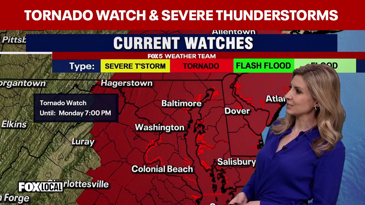 DC weather: Tornado watches and severe thunderstorm warnings remain ...