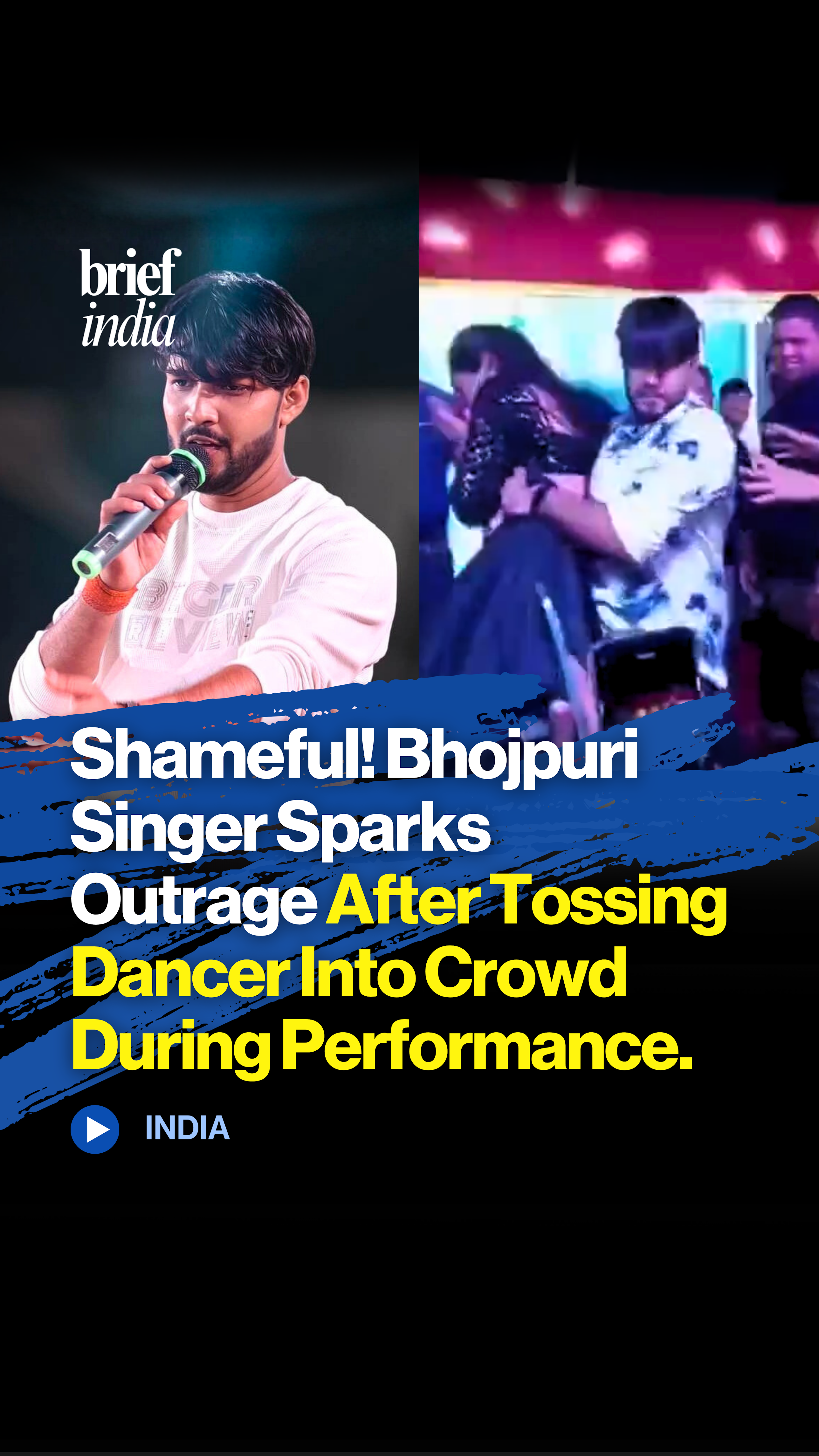 Bhojpuri singer sparks outrage after tossing dancer into crowd during ...