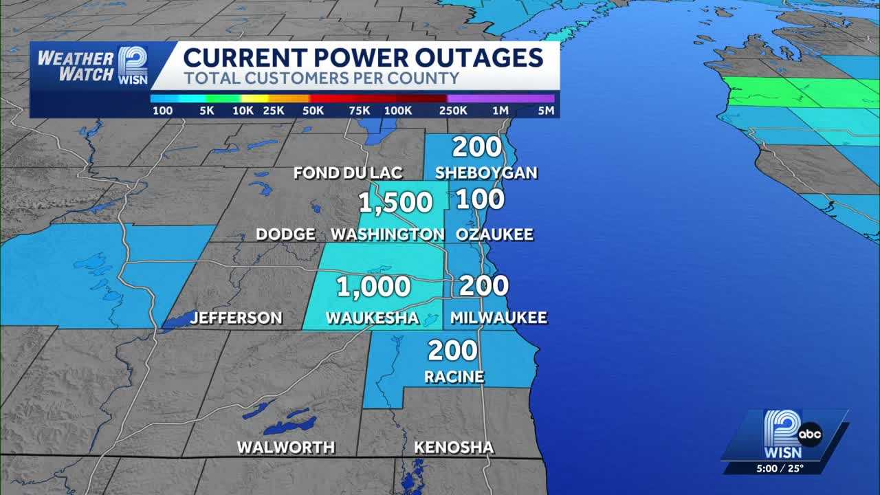 Winter storm knocks out power for thousands of We Energies customers