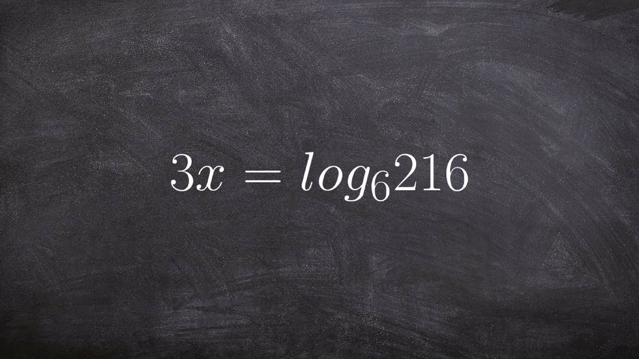 Converting an equation to exponential form then solving