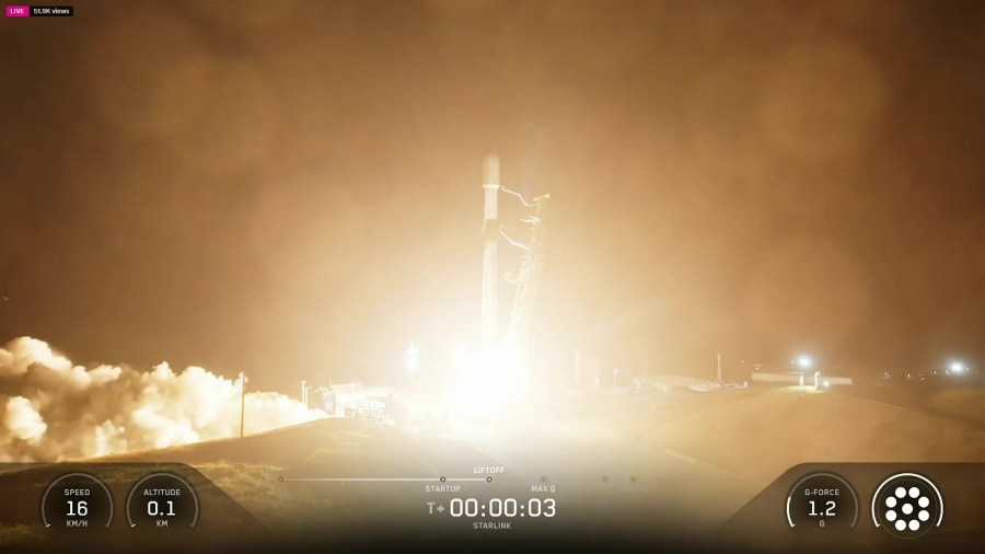 SpaceX Falcon 9 launches from Vandenberg Space Force Base in California