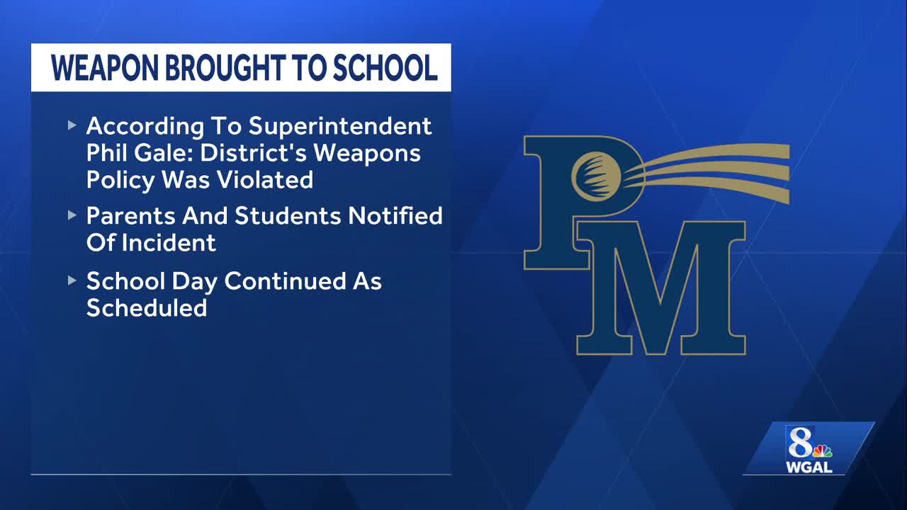 Student brought weapon to Penn Manor School District's campus, says ...