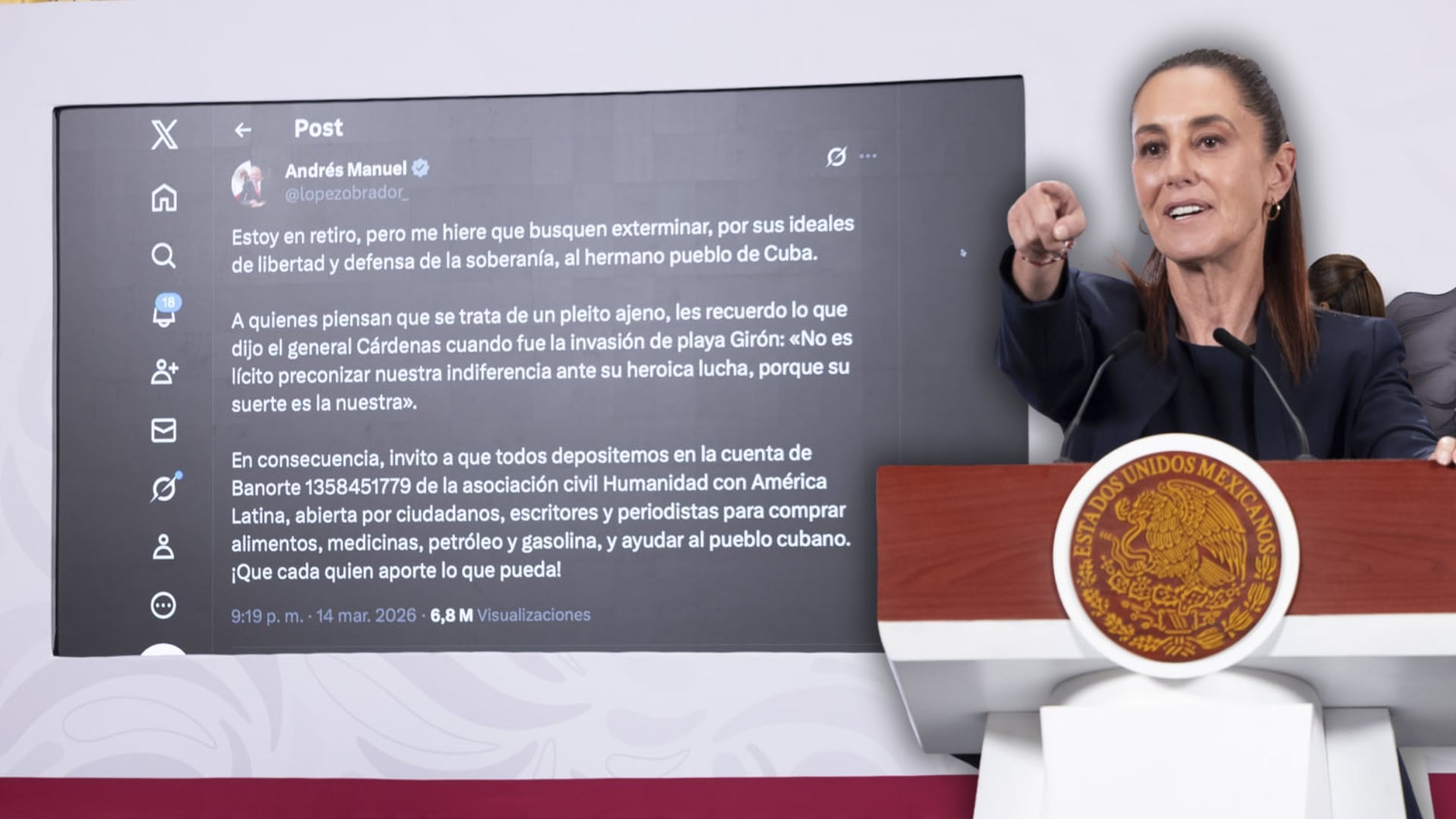 Sheinbaum defiende cuenta para donar a Cuba tras llamado de AMLO ...