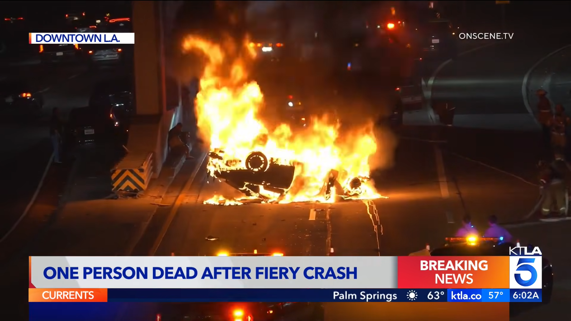 One dead, one critical after fiery 3-car crash shuts down the 110 — and reminds us all why downtown LA