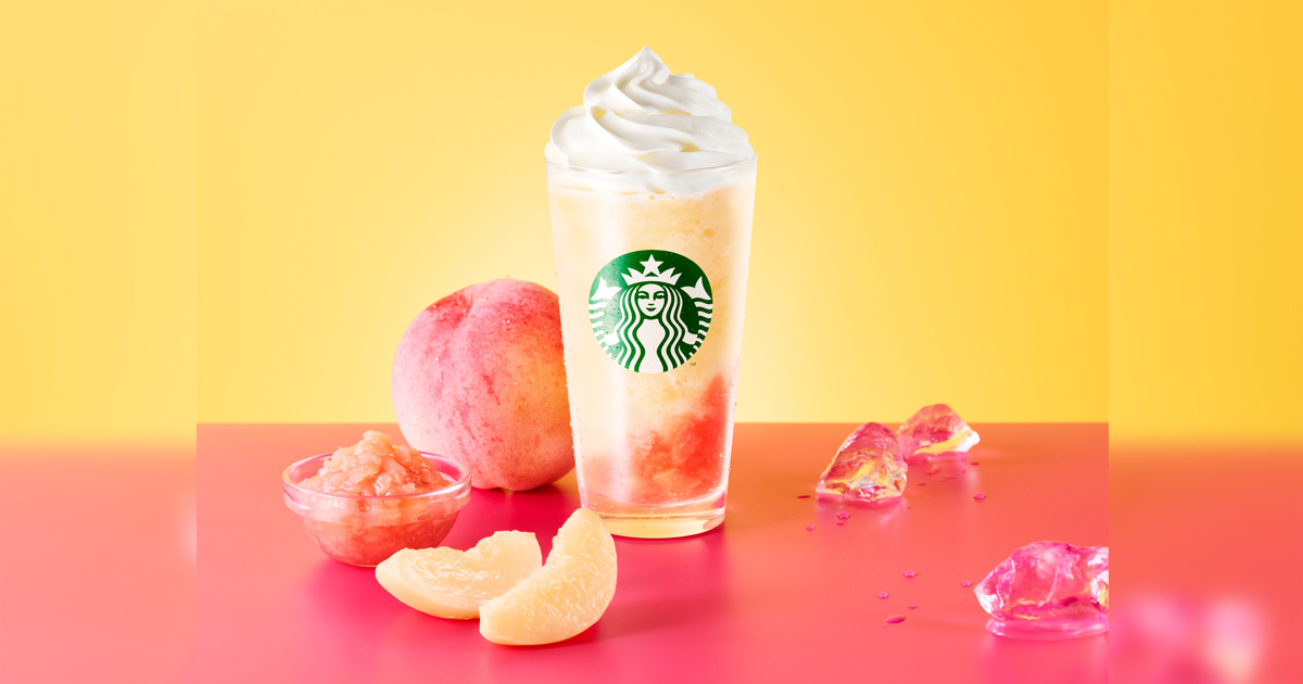 【スタバ新作】まさかのシャキっと食感♡白桃のカスタマイズ型フローズンフルーツフラペチーノ®って?