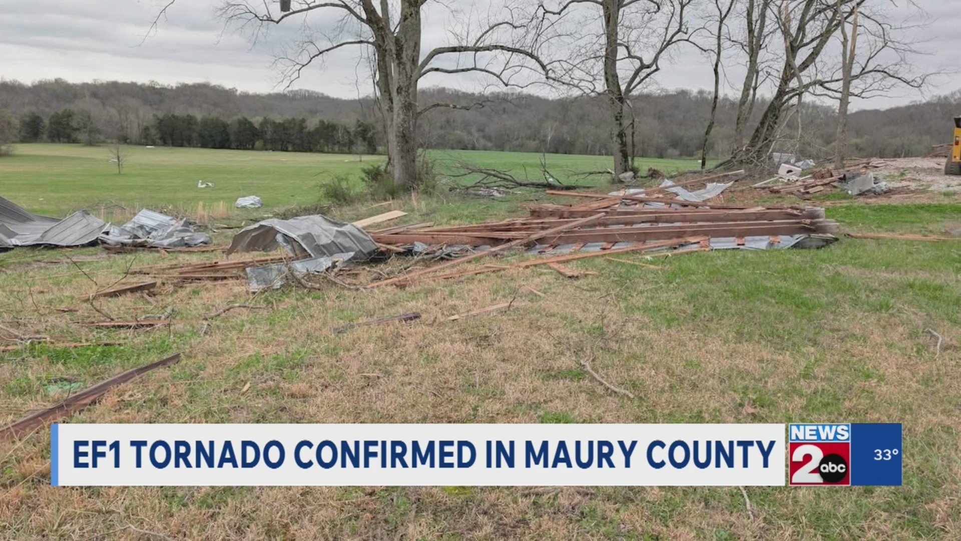 EF1 tornado confirmed in Maury County