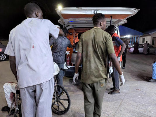 Members of the Nigerian Red Cross assist wounded victims into an ambulance after multiple explosions struck the northeastern city of Maiduguri, Borno State, Nigeria, March 16, 2026. REUTERS/Adewale Kolawole