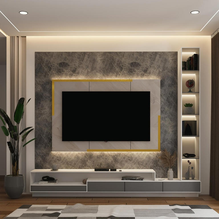 HPL vs PVC: Tentukan backdrop TV minimalis mewah untuk Anda!