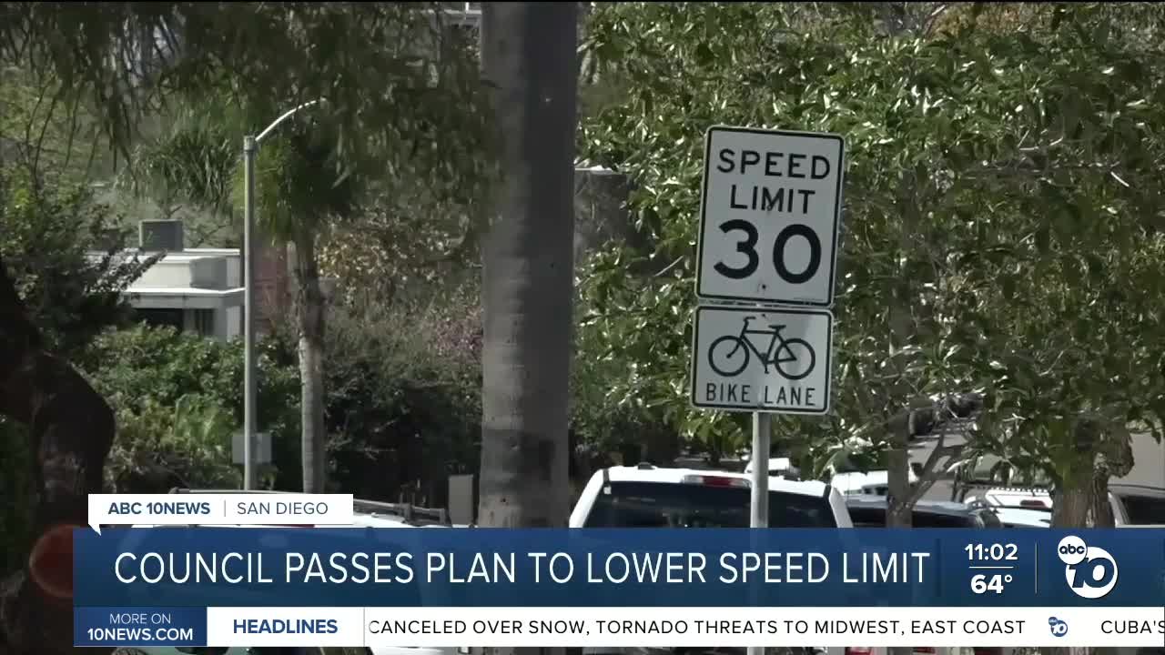 San Diego votes to lower speed limits on more than 600 miles of streets