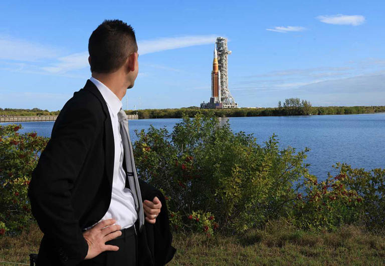 NASA Administrator Jared Isaacman looks out as NASA's Artemis II is rolled from the Vehicle Assembly Building to Launch Pad 39B at NASA&rsquo;s Kennedy Space Center on January 17, 2026. (Cover Image Source: Joe Raedle/Getty Images)