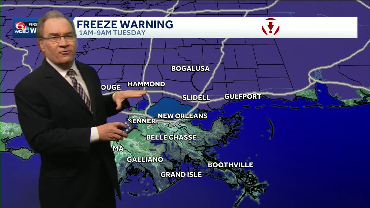 Freeze warning Tuesday morning with a slow warming trend