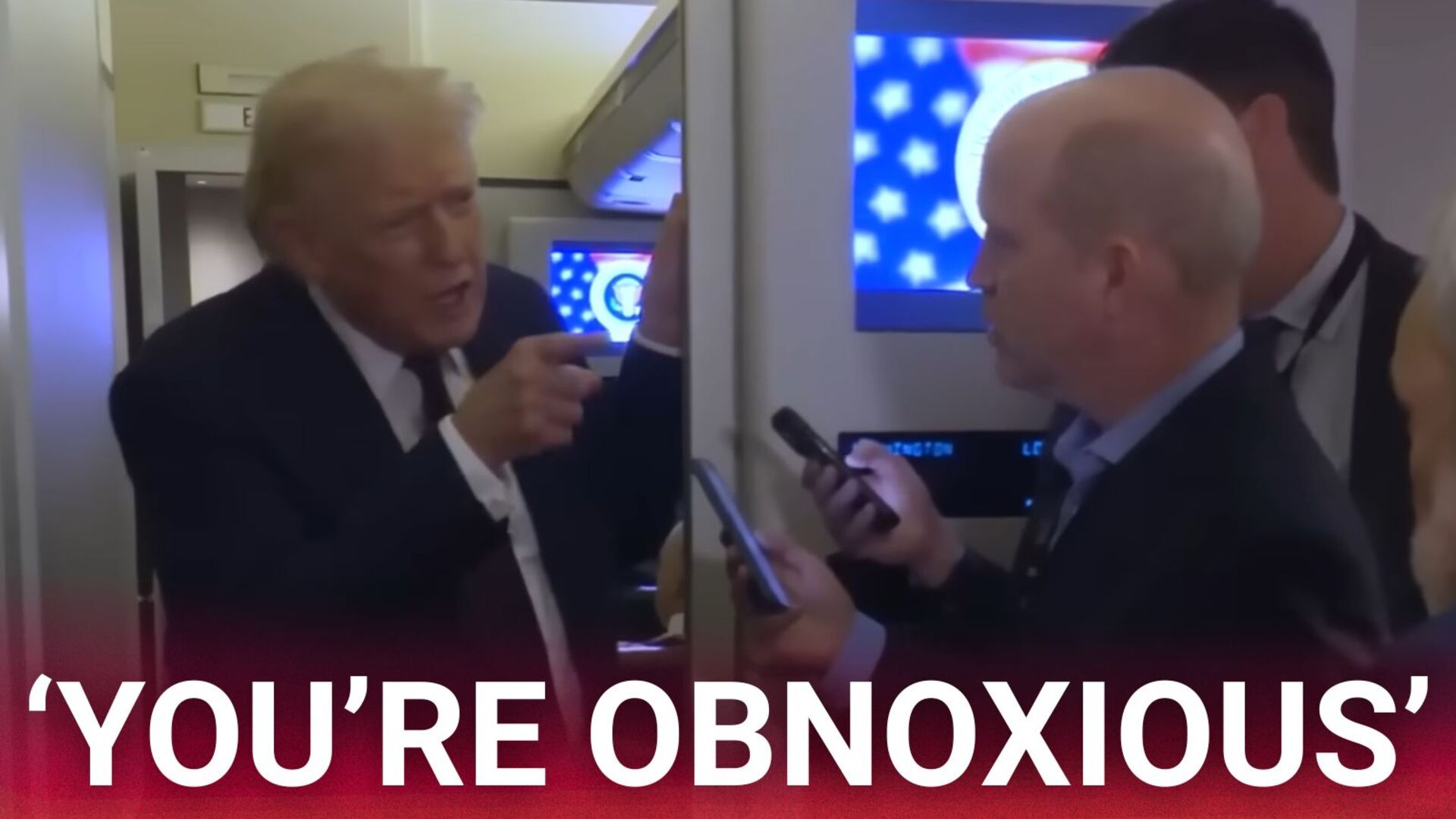 Trump snaps at 'obnoxious' reporter on Air Force One, blasts ABC News ...
