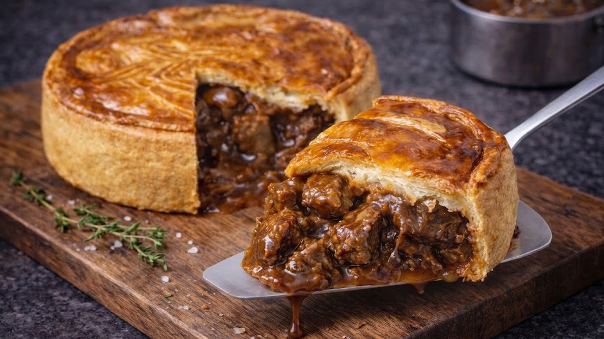 Easy classic beef and blue cheese pie recipe