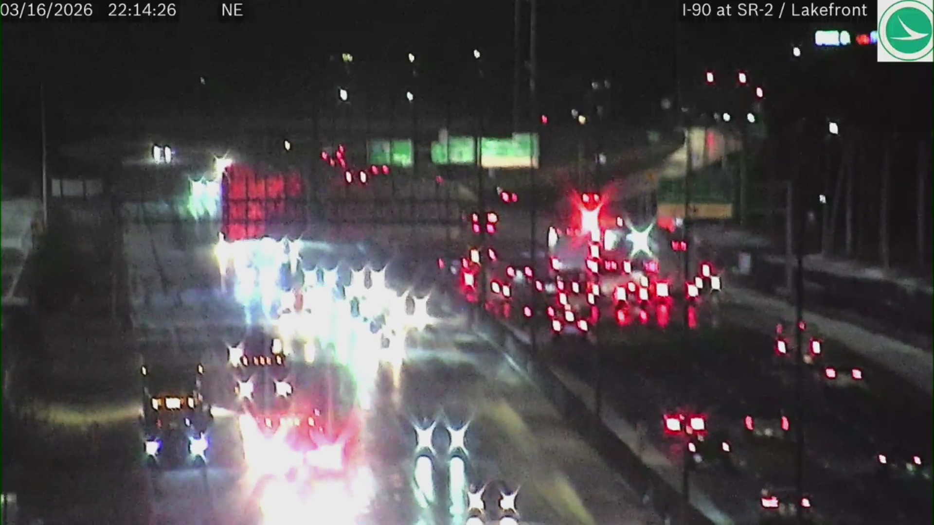 Traffic backed up after crash along I-90/SR-2 in Cleveland