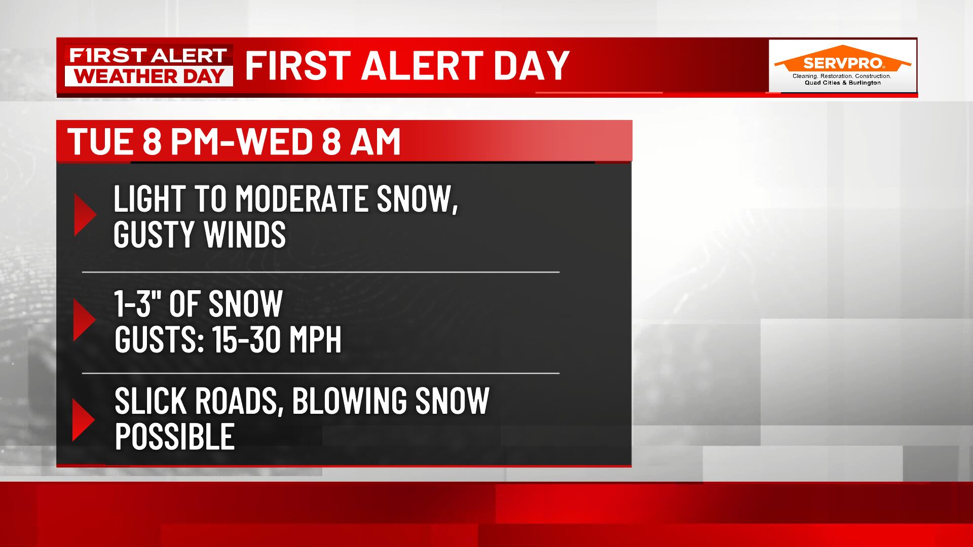 First alert: Snow ending this morning, then sunshine this afternoon