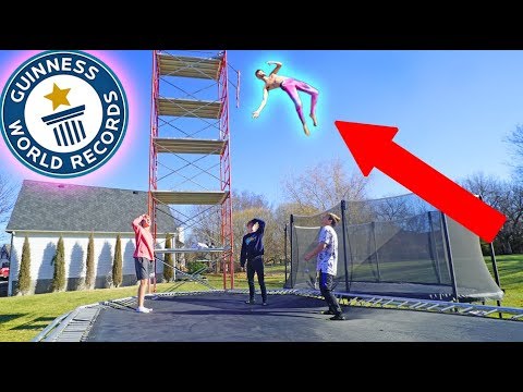Athletes break insane trampoline world records during training session