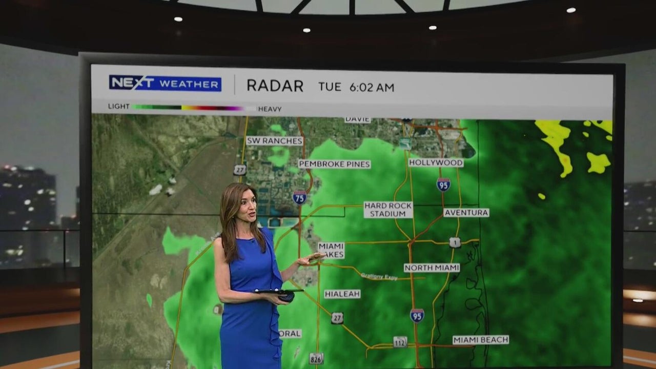 South Florida sees soggy start to Tuesday as heavy rain moves across region