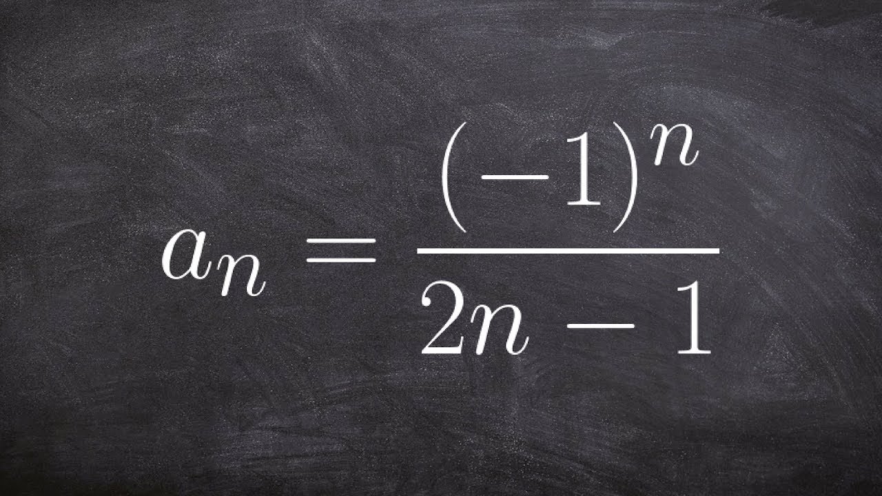 Given a sequence formula, find the first four terms with alternating signs