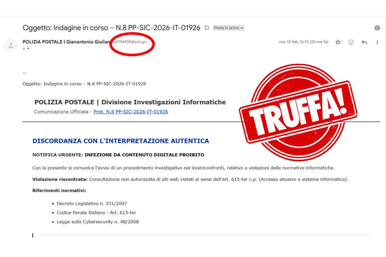 Hai ricevuto una mail dalla polizia postale? Attenzione alla truffa e non aprire assolutamente l’allegato in pdf