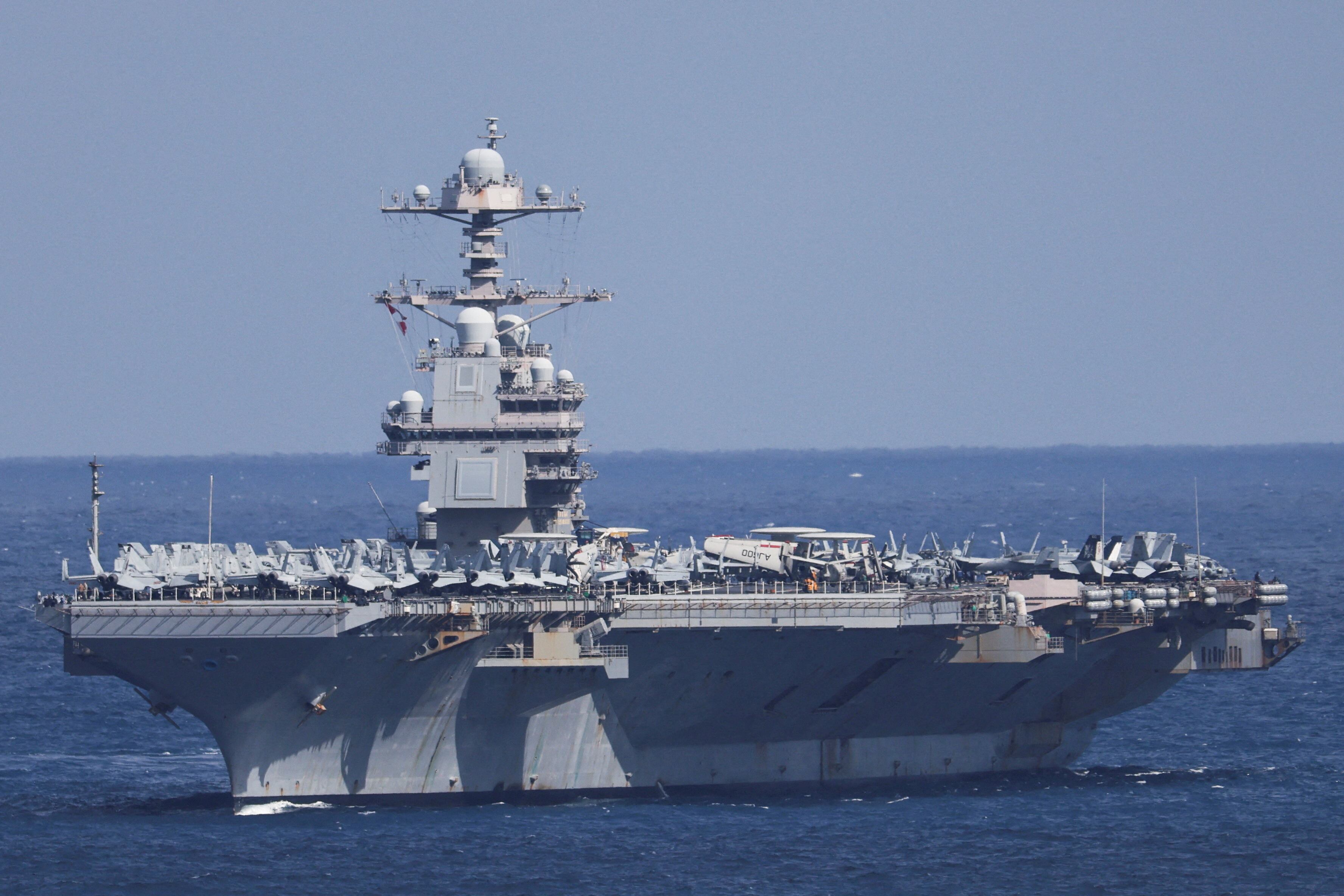 Fire on USS Gerald R Ford takes 30 hours, crew sleeps on floor
