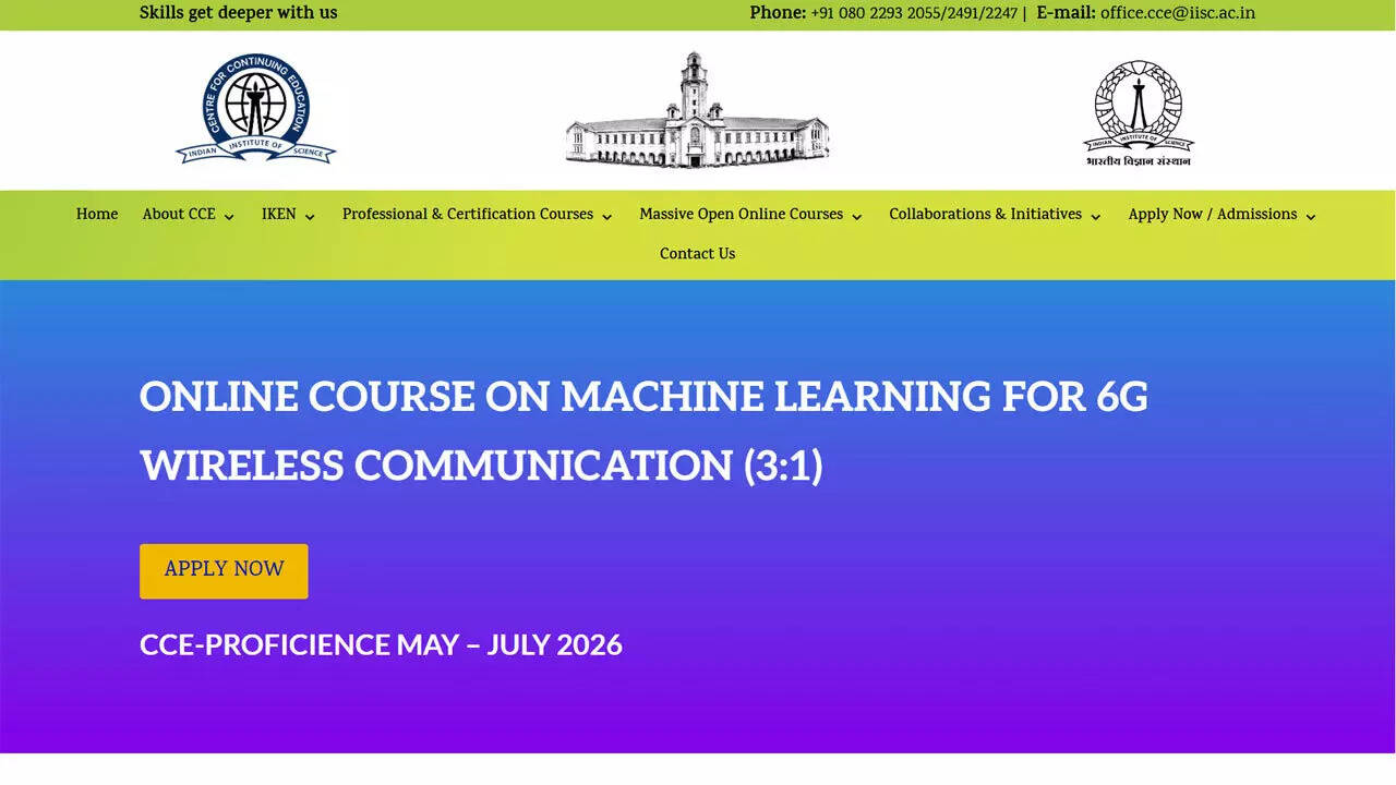 IISc CCE announces 6G ML course with Python, AI modules and evening ...